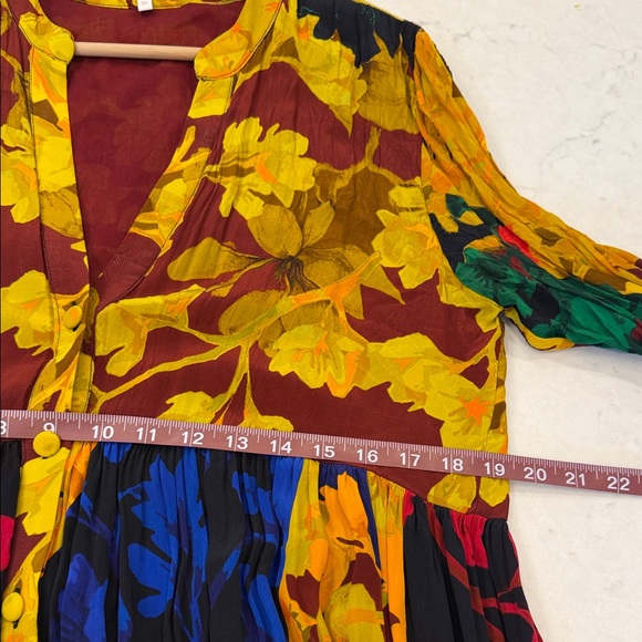 Anthropologie Siddhartha Bansal Button Front Floral Dress Size XL - Picture 9 of 11